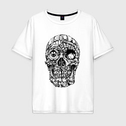 Мужская футболка оверсайз Steampunk Skull