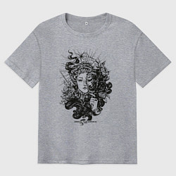 Мужская футболка оверсайз Lady Darkness Леди Тьма Готический рисунок