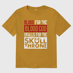 Мужская футболка оверсайз Девиз Последователей Кхорна для темного фона