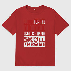 Мужская футболка оверсайз Девиз Последователей Кхорна для темного фона