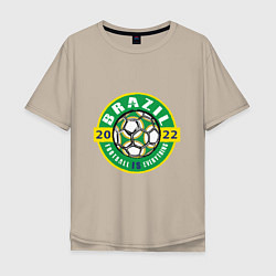 Футболка оверсайз мужская Brazil 2022, цвет: миндальный