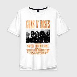 Футболка оверсайз мужская GUNS-N-ROSES АФИША, цвет: белый