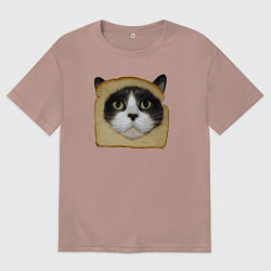 Футболка оверсайз мужская Котохлебинг, цвет: пыльно-розовый