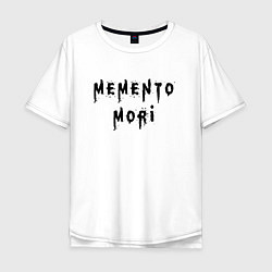 Футболка оверсайз мужская Memento Mori Помни о Смерти Надпись, цвет: белый