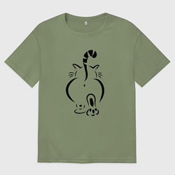 Мужская футболка оверсайз Очень-очень важный кот