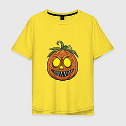 Футболка оверсайз мужская Сумасшедший Хэллоуин, цвет: желтый