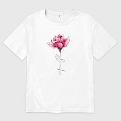 Мужская футболка оверсайз Роза с надписью FAMILY