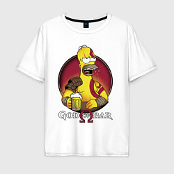Футболка оверсайз мужская Homer god of bar, цвет: белый