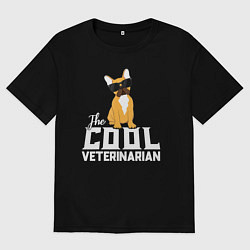 Мужская футболка оверсайз Крутой ветеринар французский бульдог