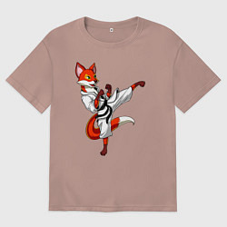 Мужская футболка оверсайз Лис боец