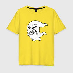 Мужская футболка оверсайз Летящий злобный призрак Flying evil Ghost