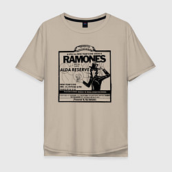 Футболка оверсайз мужская Live at the Palladium, NY - Ramones, цвет: миндальный