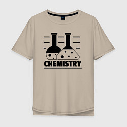 Футболка оверсайз мужская CHEMISTRY химия, цвет: миндальный