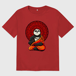 Мужская футболка оверсайз Медитация панды Дзен