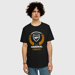 Футболка оверсайз мужская Лого Arsenal и надпись Legendary Football Club, цвет: черный — фото 2