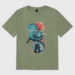 Мужская футболка оверсайз История Тихоро и Хаку