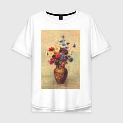 Мужская футболка оверсайз Flowers in a Vase Букет цветов