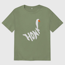 Футболка оверсайз мужская Honk White Гусь Белый, цвет: авокадо