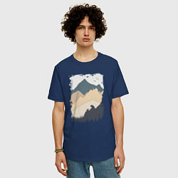 Футболка оверсайз мужская Две медведя на скале, цвет: тёмно-синий — фото 2