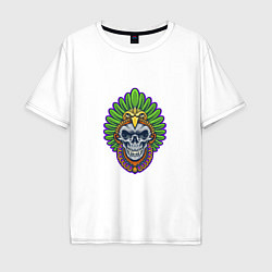 Футболка оверсайз мужская Skull - Indian, цвет: белый