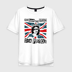 Футболка оверсайз мужская Sex Pistols - God Save The Queen, цвет: белый