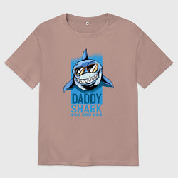 Мужская футболка оверсайз Папочка акула
