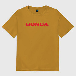 Футболка оверсайз мужская HONDA ХОНДА LOGO спина, цвет: горчичный