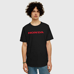 Футболка оверсайз мужская HONDA ХОНДА LOGO спина, цвет: черный — фото 2