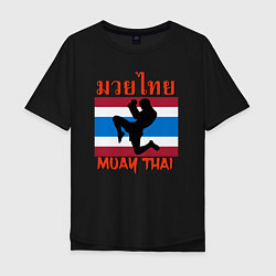 Футболка оверсайз мужская THAI FIGHTER Боец Муай Тай, цвет: черный