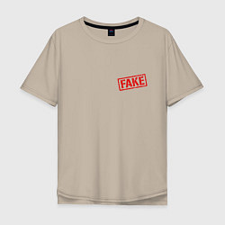 Мужская футболка оверсайз Написано, что Fake