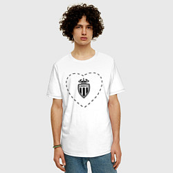 Футболка оверсайз мужская Лого Monaco в сердечке, цвет: белый — фото 2