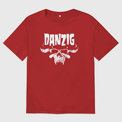 Мужская футболка оверсайз Danzig skull