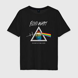 Футболка оверсайз мужская Floyd Heart Pink Floyd, цвет: черный