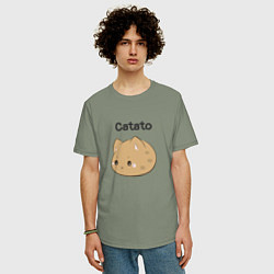 Футболка оверсайз мужская Catato cotton, цвет: авокадо — фото 2