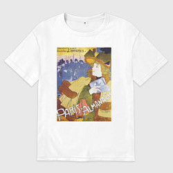 Футболка оверсайз мужская Paris-Almanach Винтажная афиша, цвет: белый