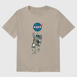 Футболка оверсайз мужская Nasa Kosmo Dance, цвет: миндальный