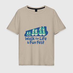 Мужская футболка оверсайз WALK FOR LIFE FUN FEST