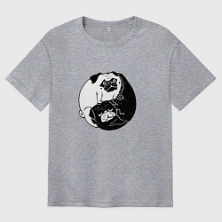 Мужская футболка оверсайз Собачий Инь Янь