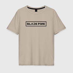 Футболка оверсайз мужская BLACKPINK LOGO, цвет: миндальный