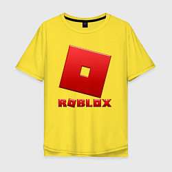 Мужская футболка оверсайз ROBLOX логотип красный градиент
