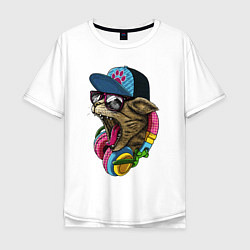 Мужская футболка оверсайз Cat Swag