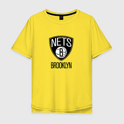Футболка оверсайз мужская Бруклин Нетс NBA, цвет: желтый