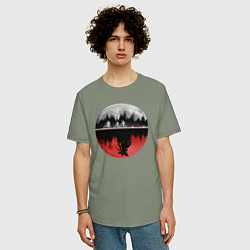 Футболка оверсайз мужская Stranger Things Moon, цвет: авокадо — фото 2