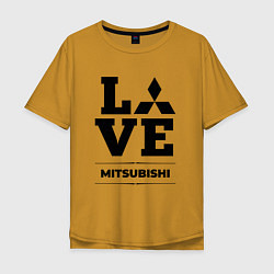 Футболка оверсайз мужская Mitsubishi Love Classic, цвет: горчичный