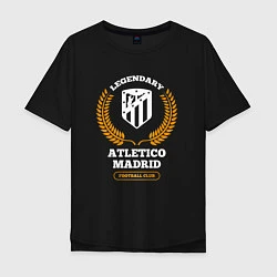 Футболка оверсайз мужская Лого Atletico Madrid и надпись Legendary Football, цвет: черный