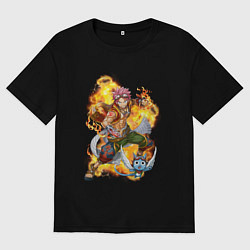 Мужская футболка оверсайз Нацу Драгнил и Хеппи