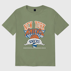 Футболка оверсайз мужская NEW YORK KNIKS NBA, цвет: авокадо