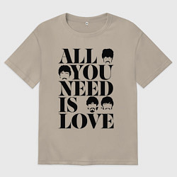 Мужская футболка оверсайз ALL YOU NEED IS LOVE THE BEATLES
