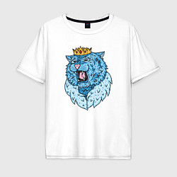 Футболка оверсайз мужская The King of the Ice Tigers, цвет: белый