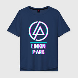 Футболка оверсайз мужская Linkin Park Glitch Rock, цвет: тёмно-синий